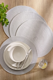 Grey Woven Stripe Placemats Set Of 4 - Image 1 of 3