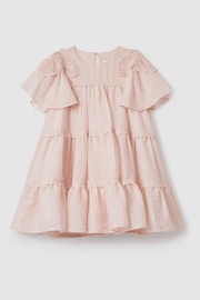 Reiss Pink Leonie Teen Tiered Embroidered Dress - Image 2 of 6