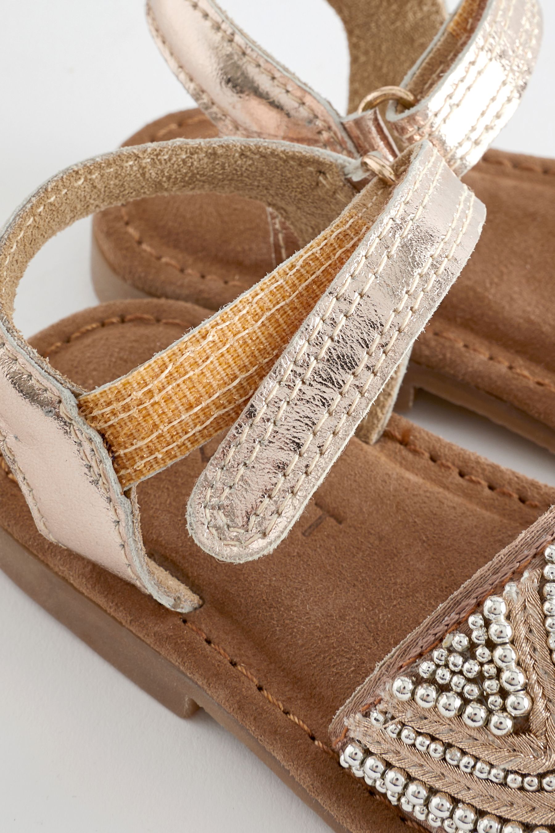 Gold beaded sandals new arrivals