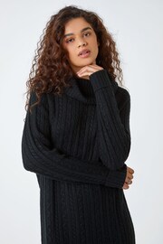 Roman Black Roll Neck Knitted Jumper Dress - Image 4 of 5