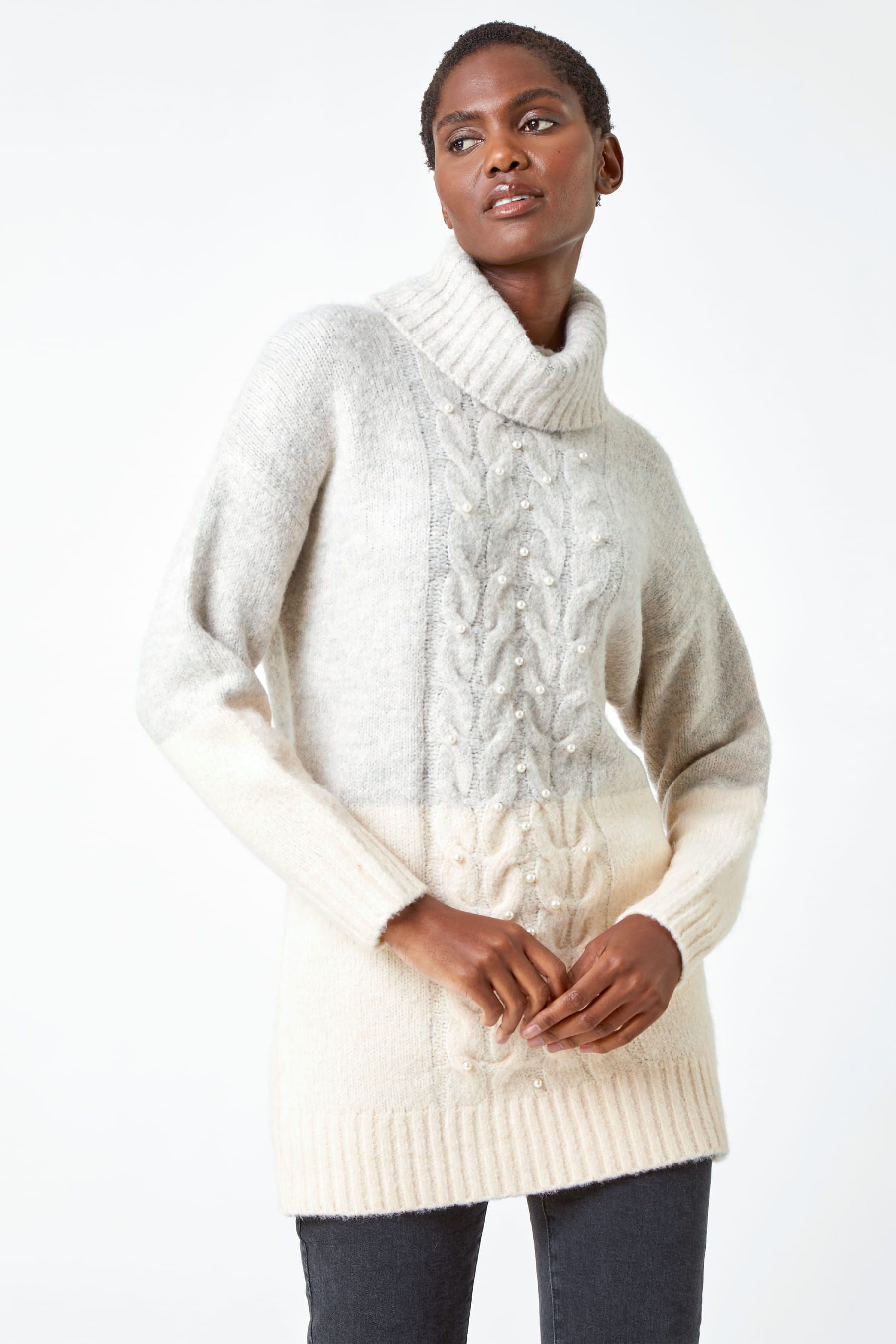 Longline roll neck jumper shop