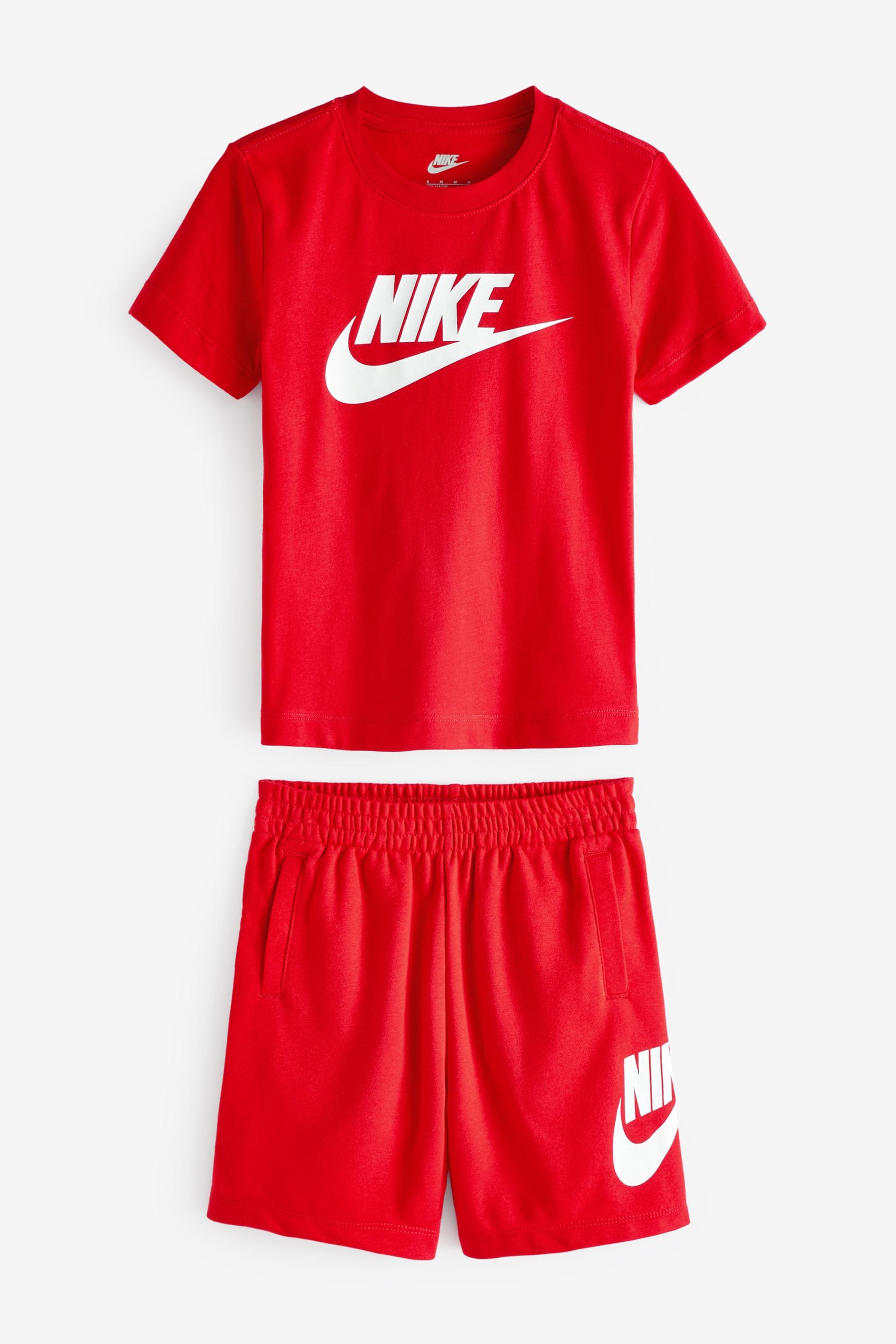 Buy Nike Red Little Kids Club T Shirt and Shorts Set from the Next UK online shop
