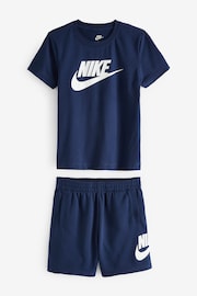 Nike Navy Little Kids Club T-Shirt and Shorts Set - Image 2 of 5