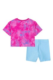 Nike Blue Little Kids Tie Dye T-Shirt and Shorts Set - Image 2 of 4