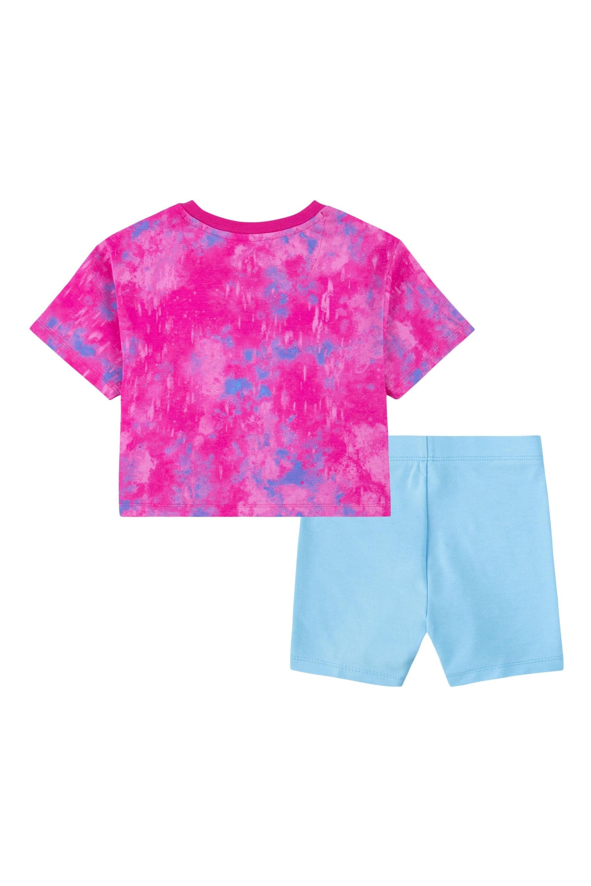 Nike Blue Little Kids Tie Dye T-Shirt and Shorts Set - Image 2 of 4