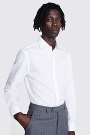 MOSS White Slim Fit Poplin Zero Iron Shirt - Image 1 of 4