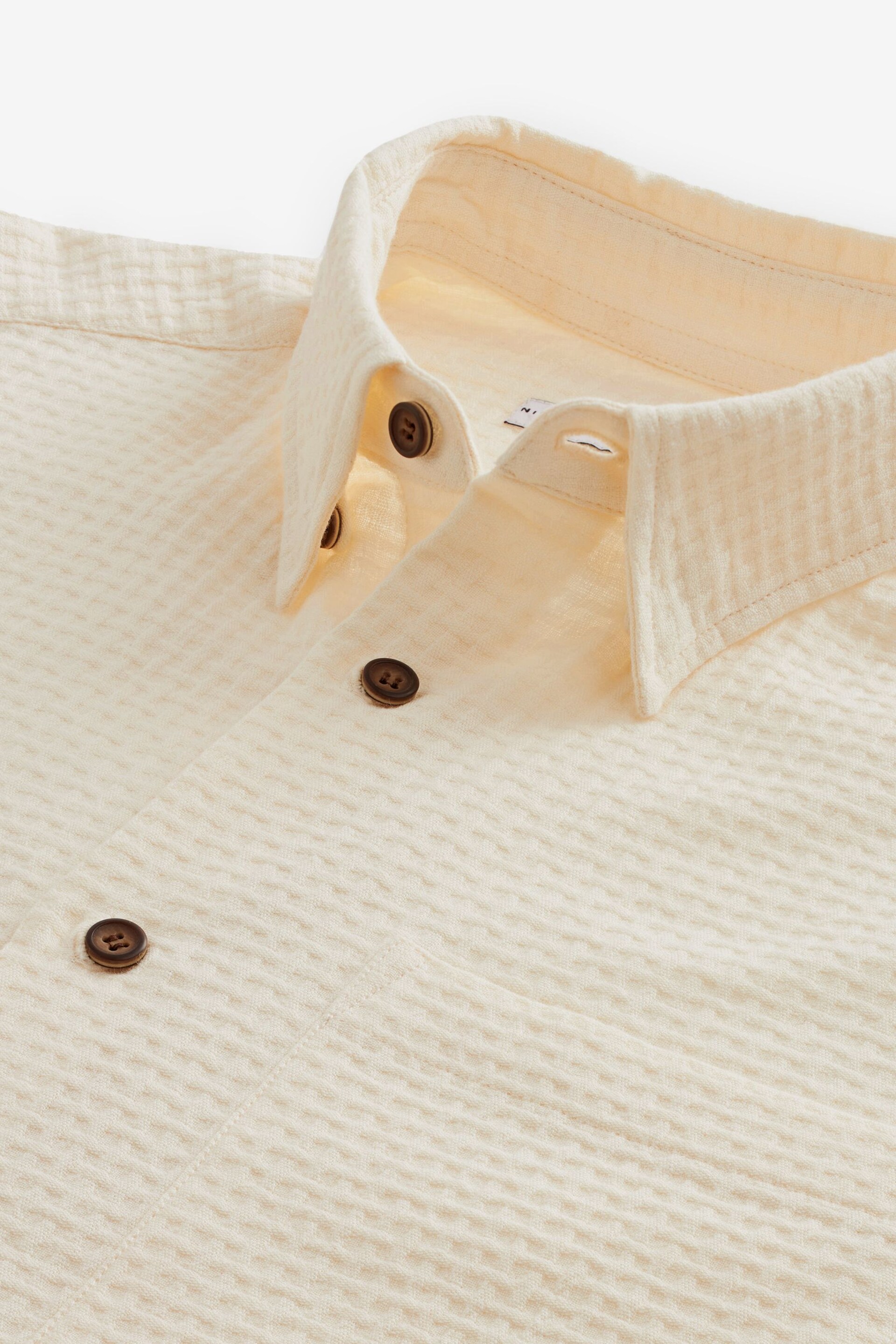 Ecru Cream Waffle Long Sleeve Shirt - Image 7 of 8