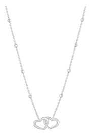 Simply Silver Sterling Silver Tone 925 Interlink Heart Necklace - Image 1 of 2