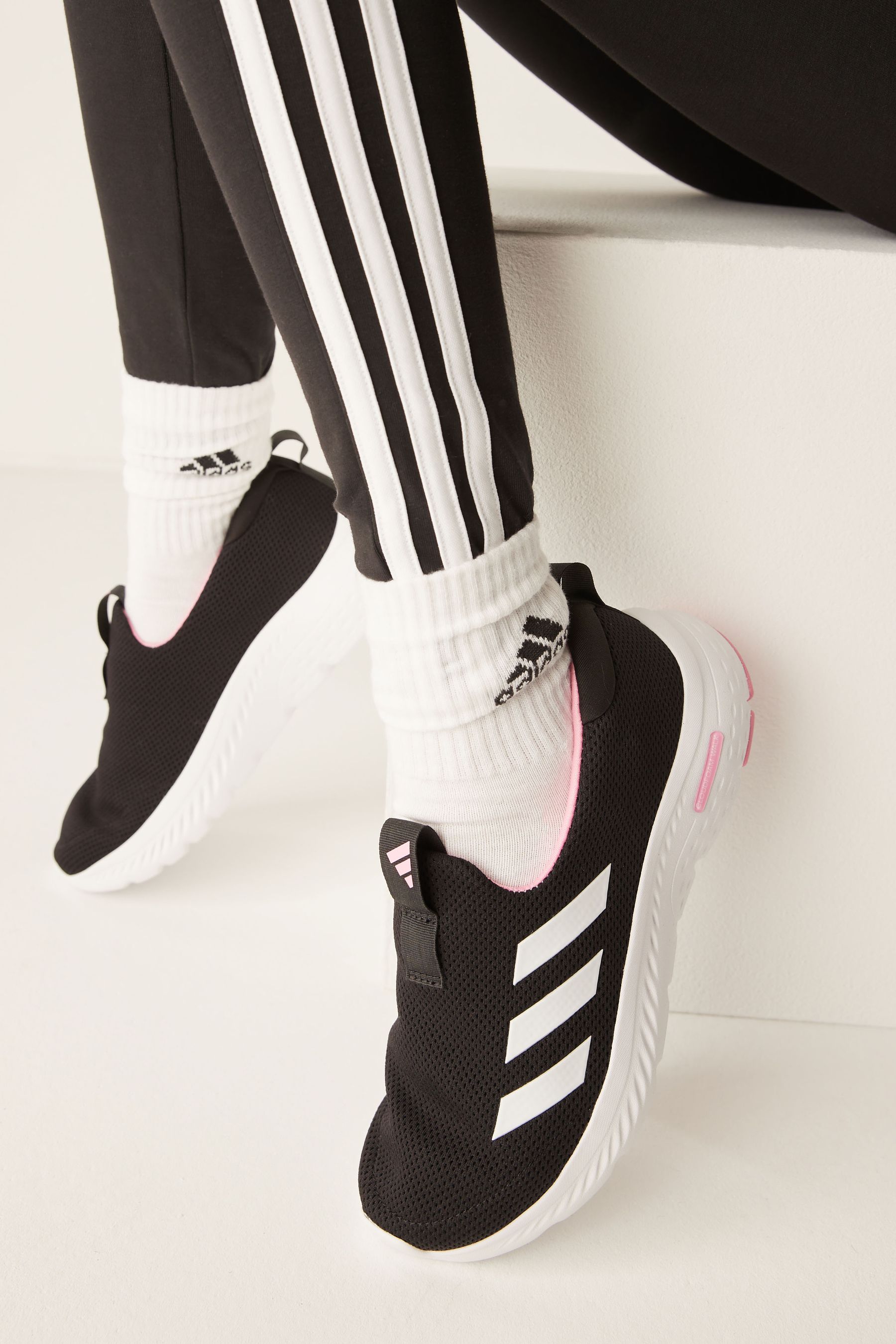Adidas cloudfoam pink and black top