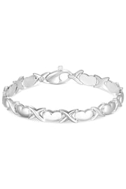 Simply Silver Silver Tone Heart Kiss Bracelet - Image 2 of 2