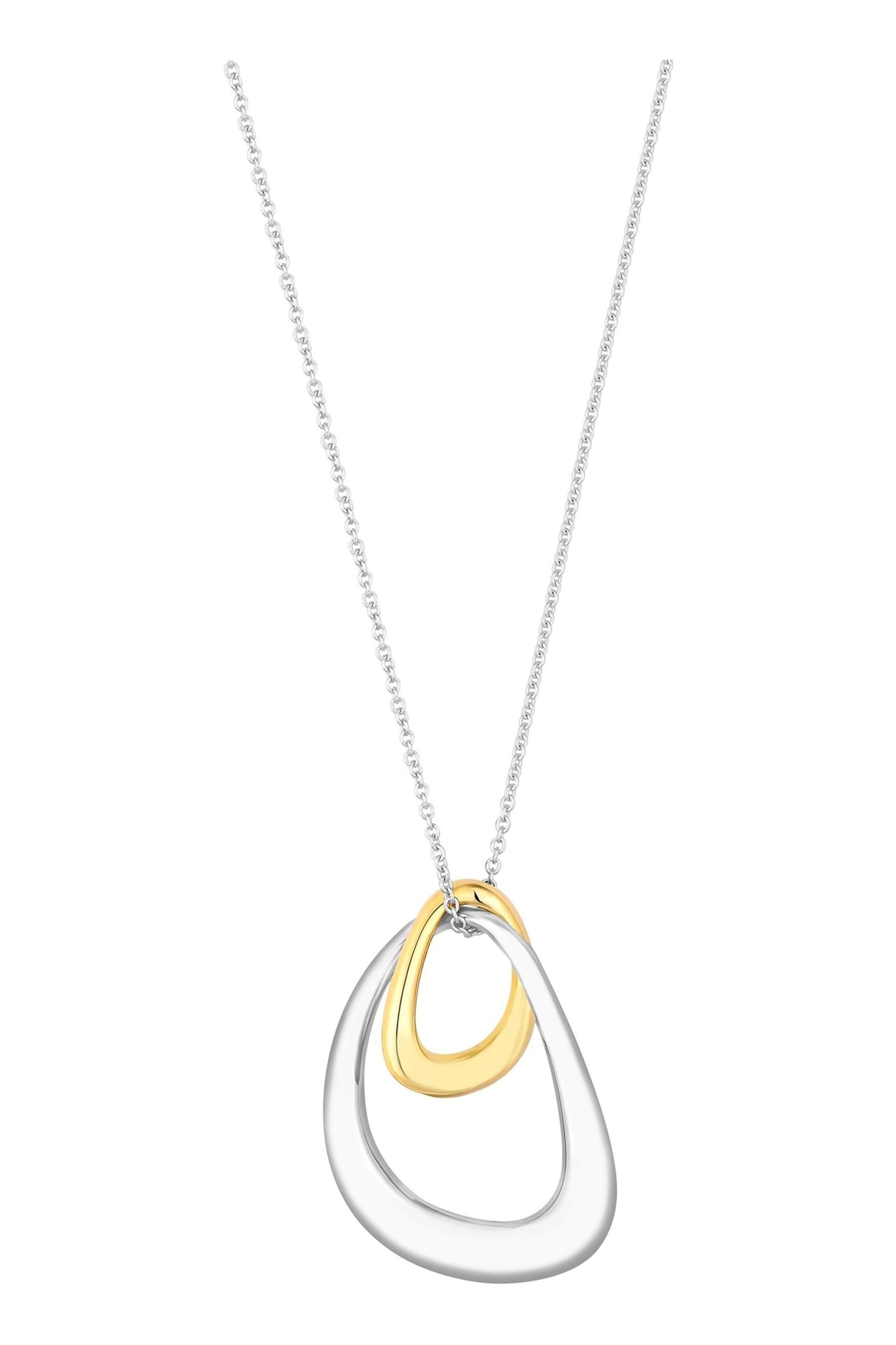 Simply Silver White Two Tone Plated Sterling Silver 925 Pendant Necklace - Image 1 of 2