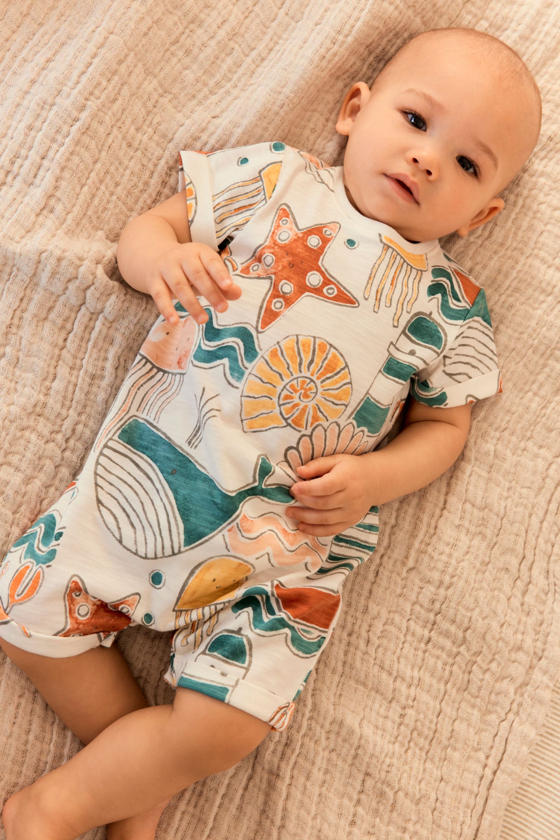 Multi Sea Character Baby Jersey Romper - Image 2 of 12
