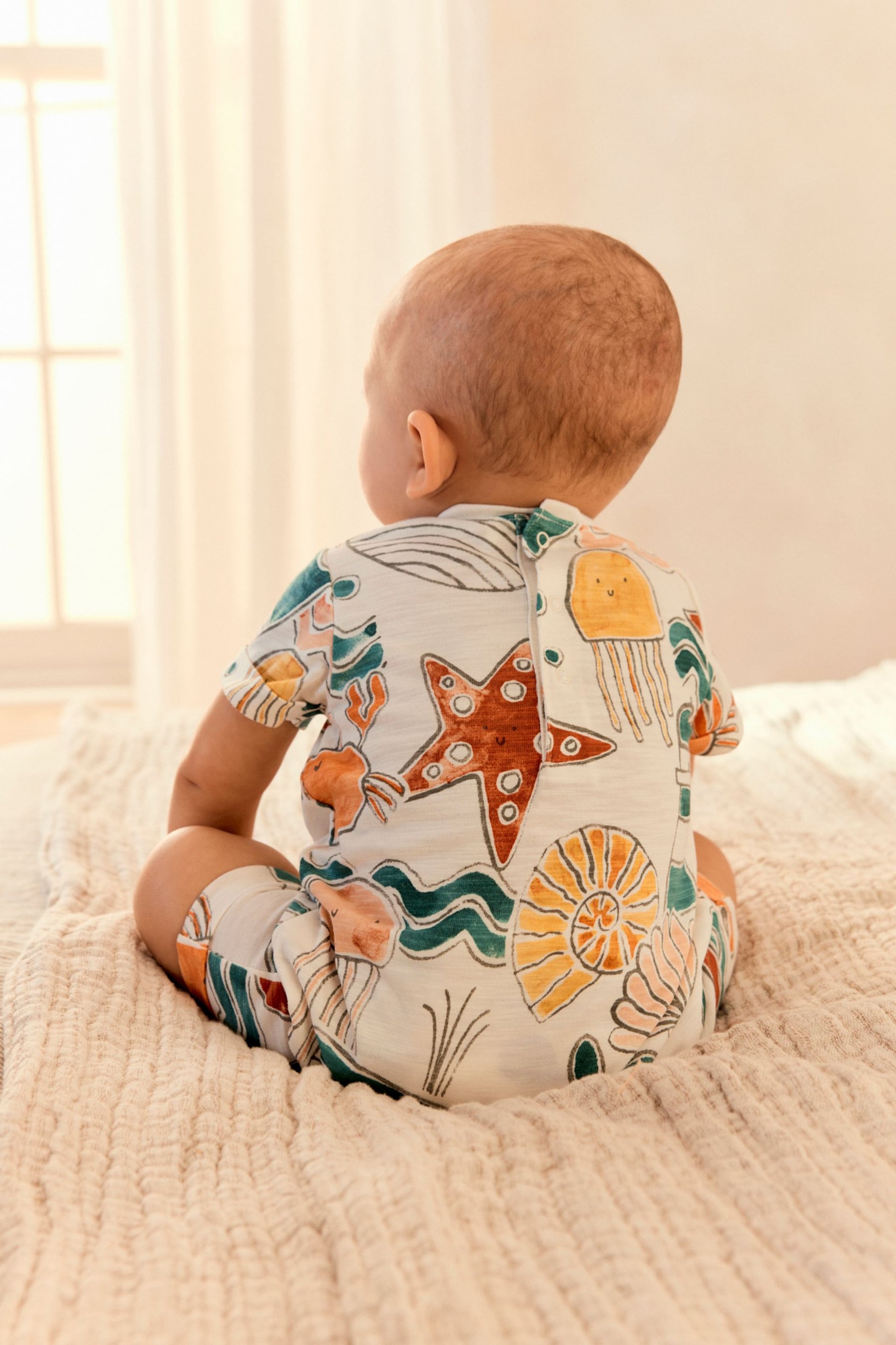 Multi Sea Character Baby Jersey Romper - Image 3 of 12