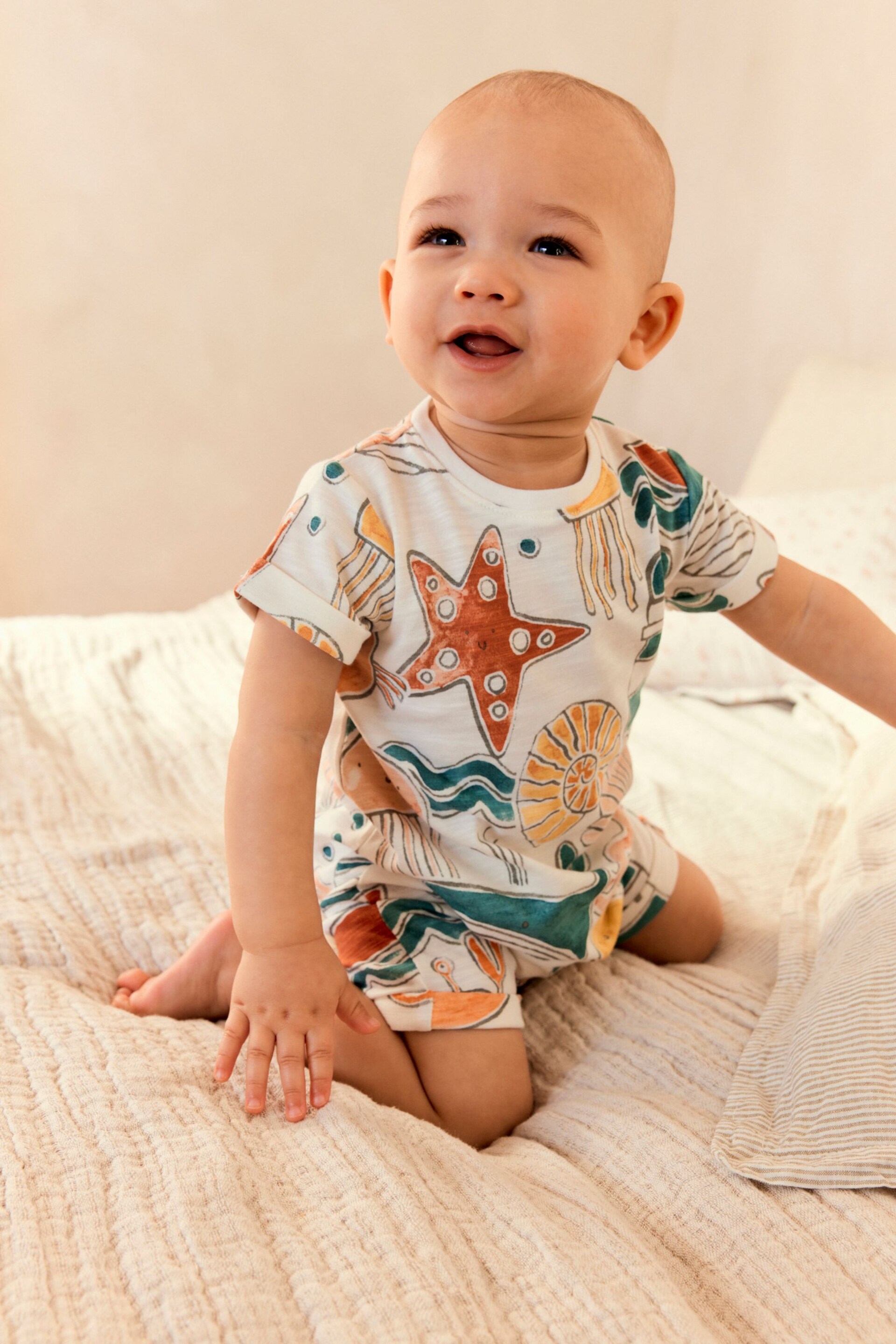 Multi Sea Character Baby Jersey Romper - Image 4 of 12