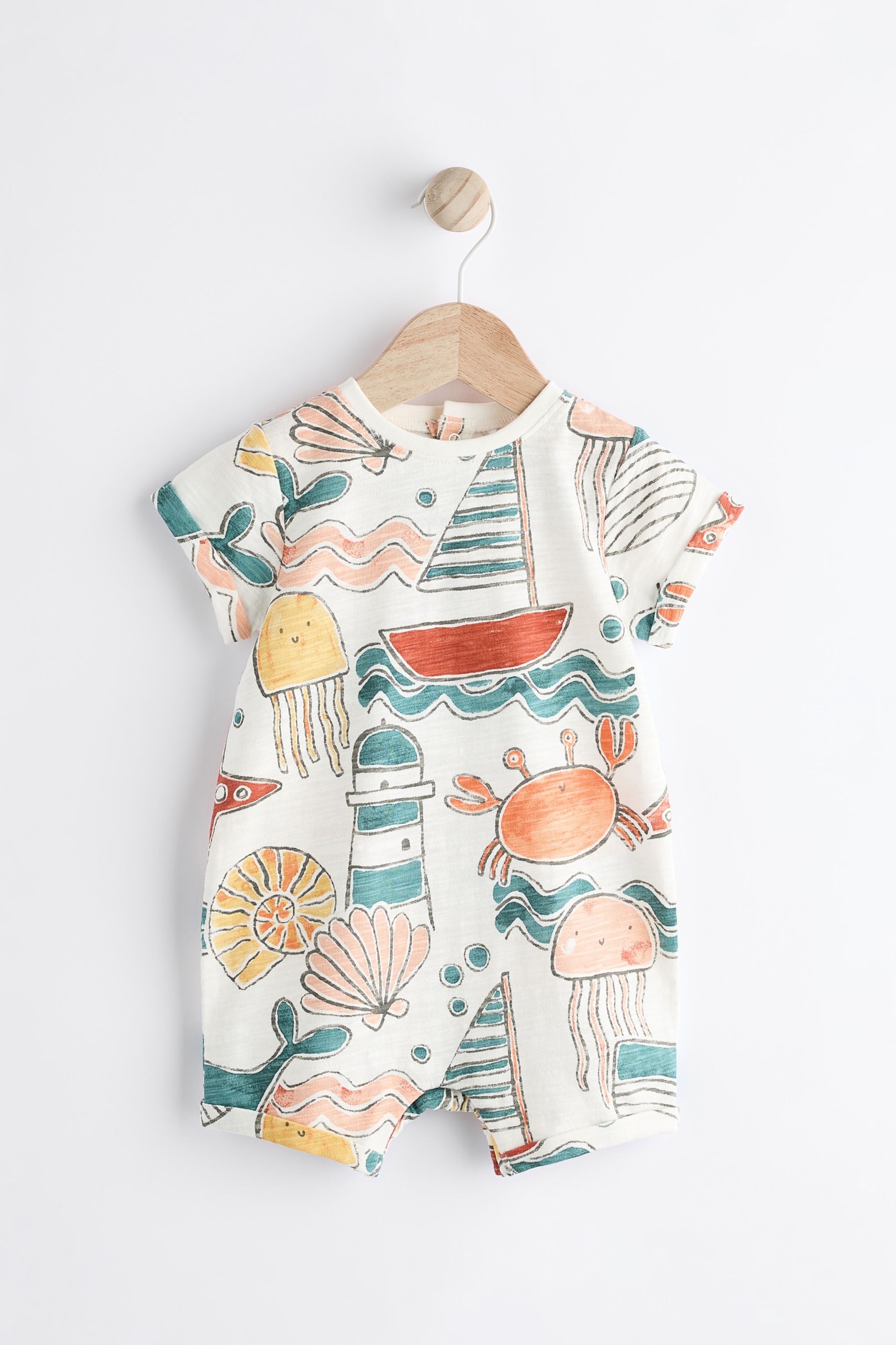 Multi Sea Character Baby Jersey Romper - Image 6 of 12