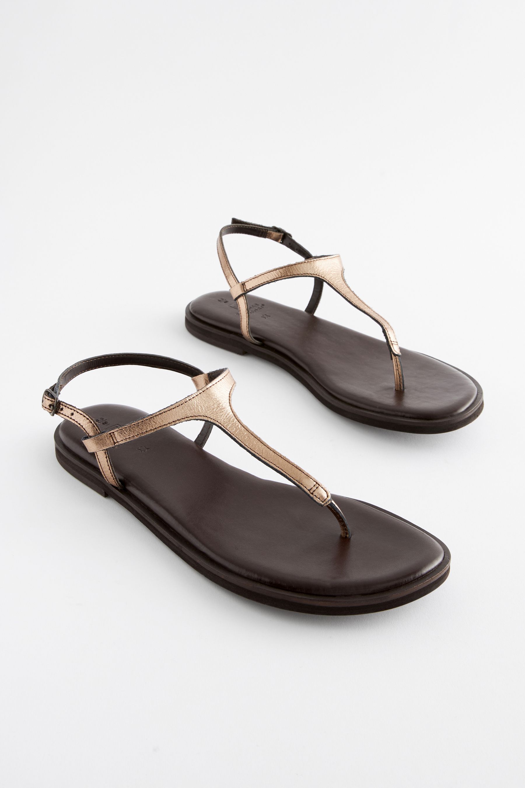 Buy Metallic Regular Wide Fit Forever Comfort Leather Toe Thong Sandals from Next Canada