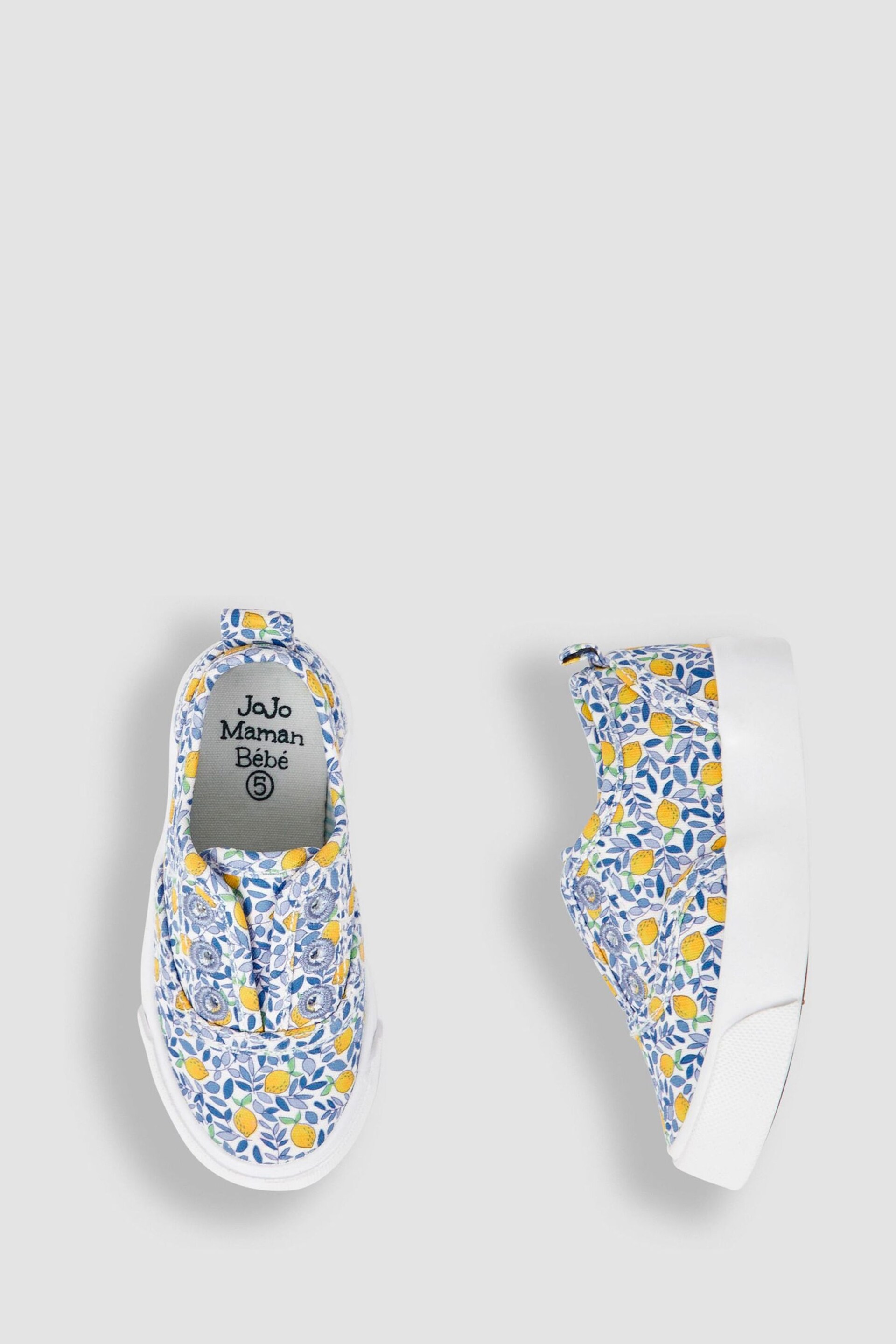 JoJo Maman Bébé Ditsy Printed Plimsoles - Image 3 of 4