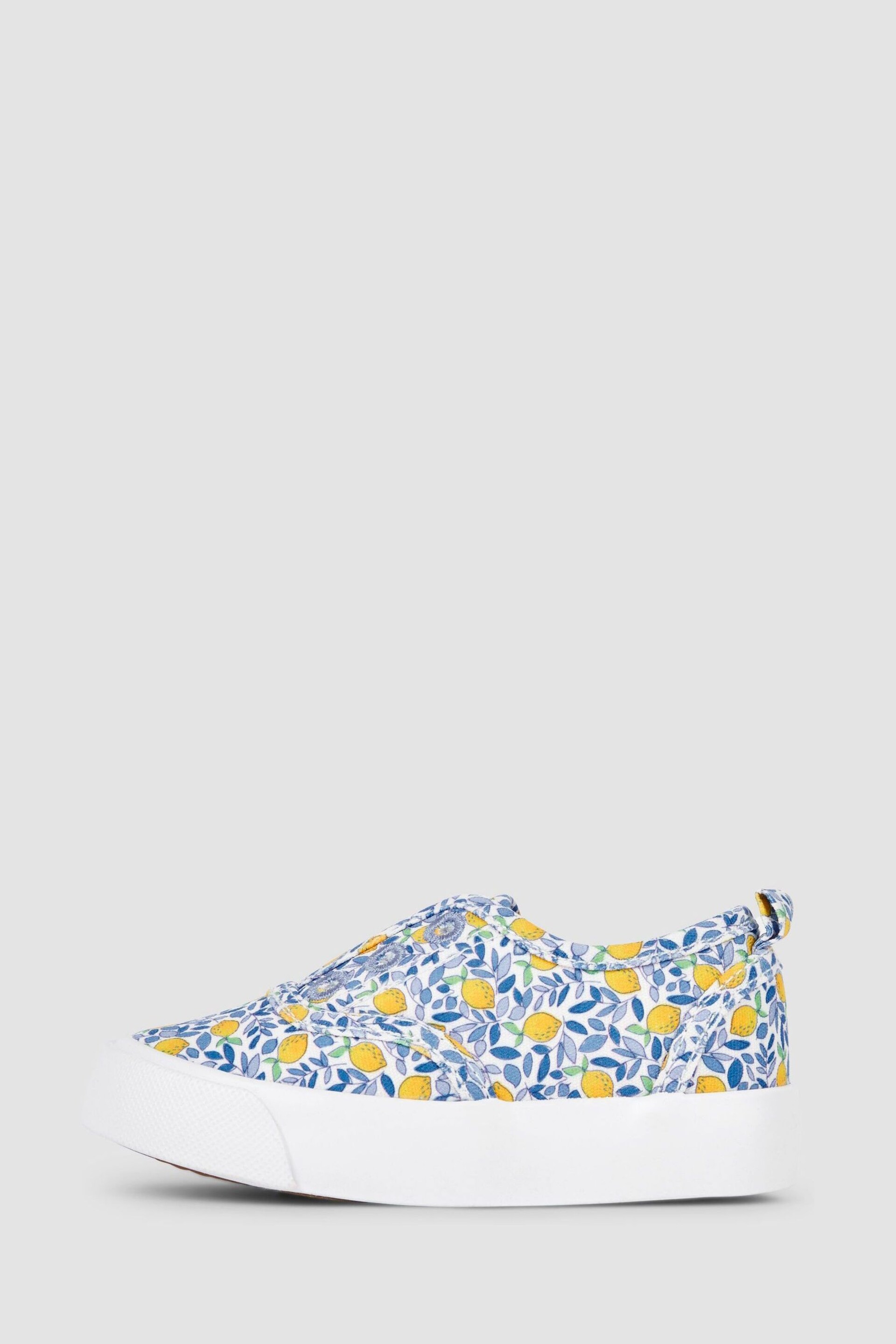 JoJo Maman Bébé Ditsy Printed Plimsoles - Image 4 of 4