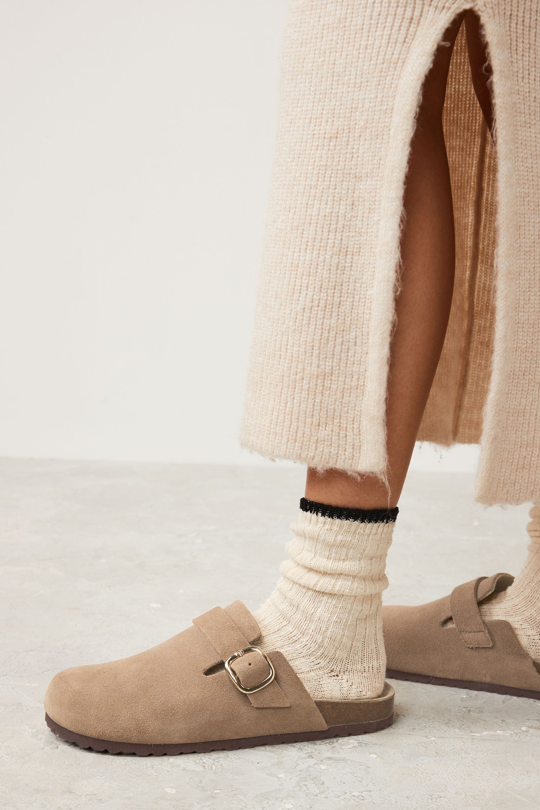 Neutral Forever Comfort Leather Footbed Clogs