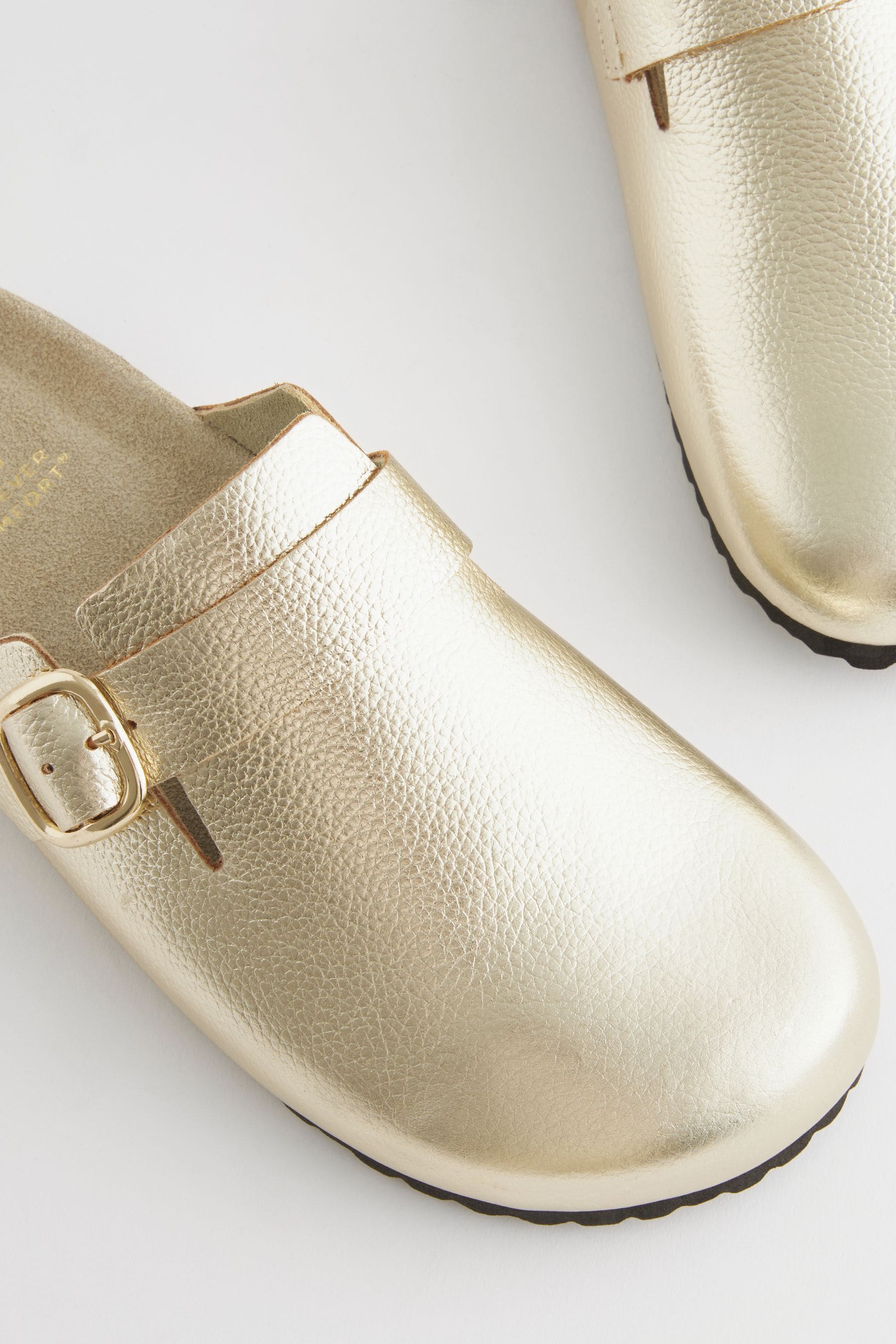 Buy Gold Forever Comfort Leather Footbed Clogs from Next Malta