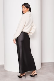 Lipsy Black Maxi Satin Skirt - Image 2 of 4