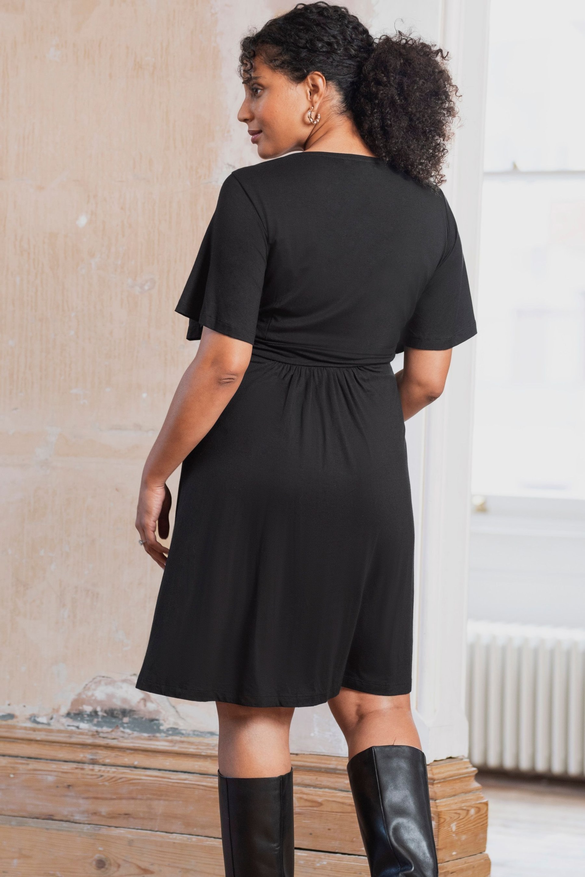 Seraphine A Line Jersey Nursing Black Dress - Image 2 of 6