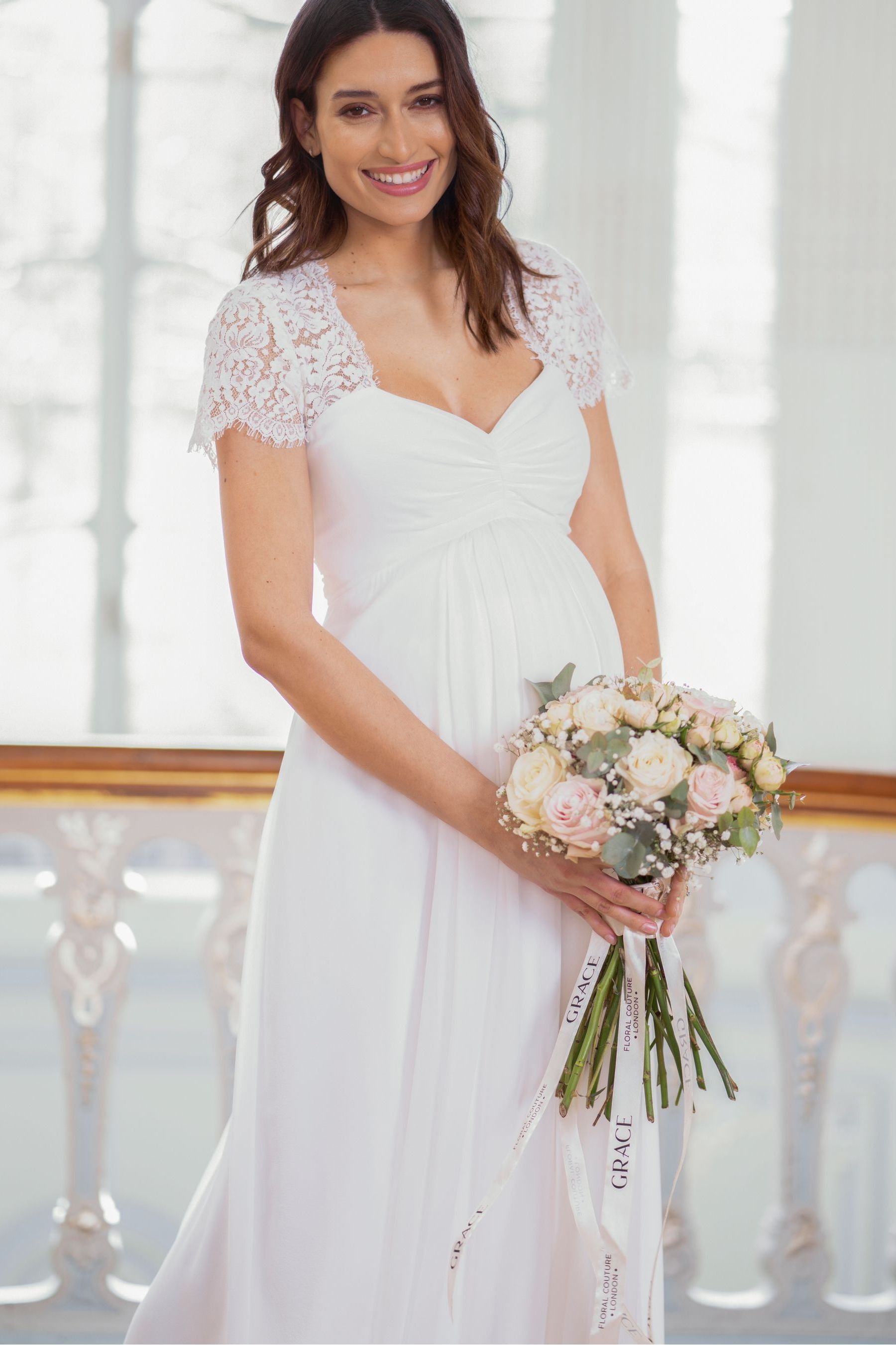Plus size white maternity dress cheap