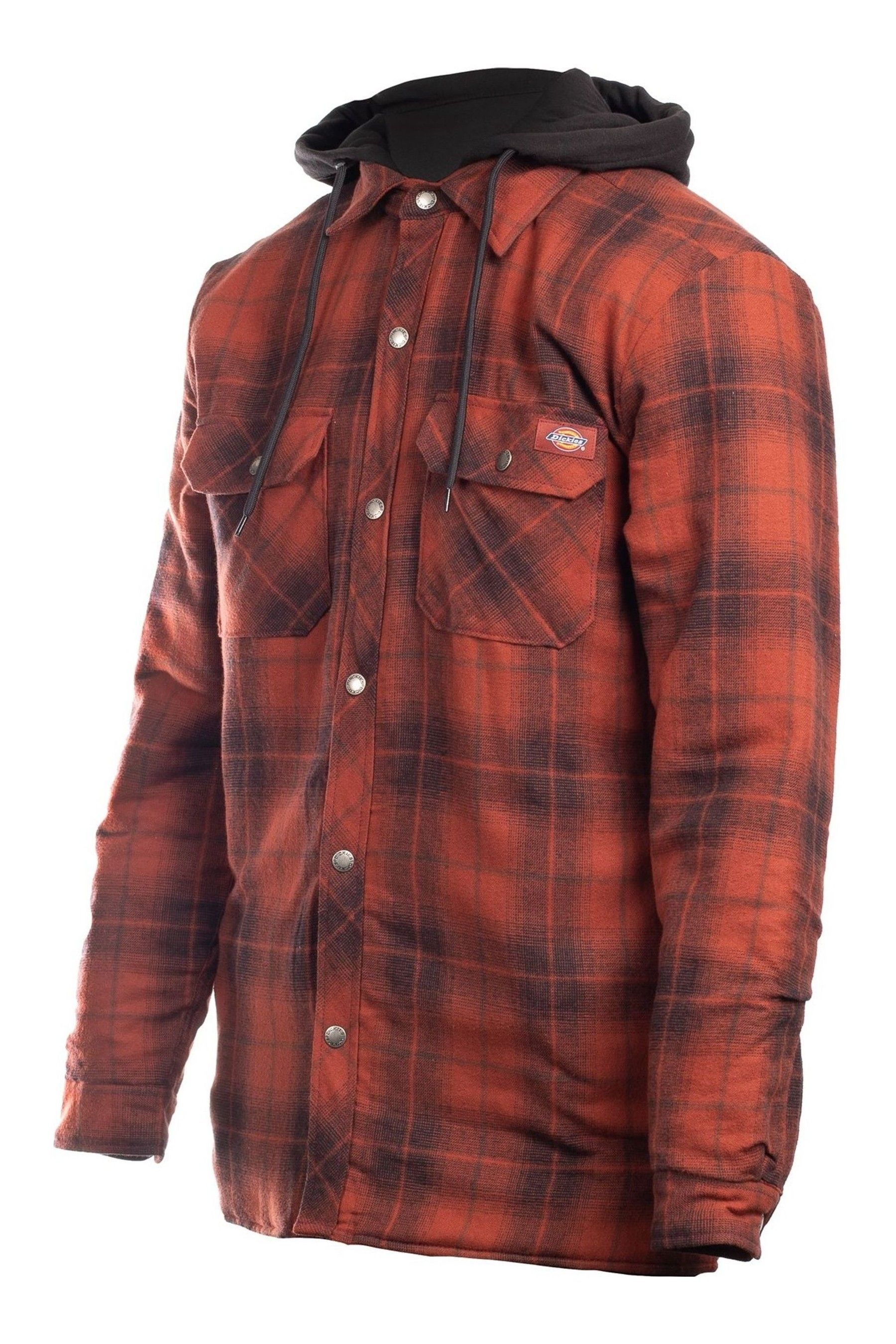 Buy Dickies Red Fleece Hood Flannel Shirt Jacket from the Next UK online shop