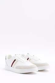 River Island White Leather Webbing Skater Trainers - Image 2 of 5