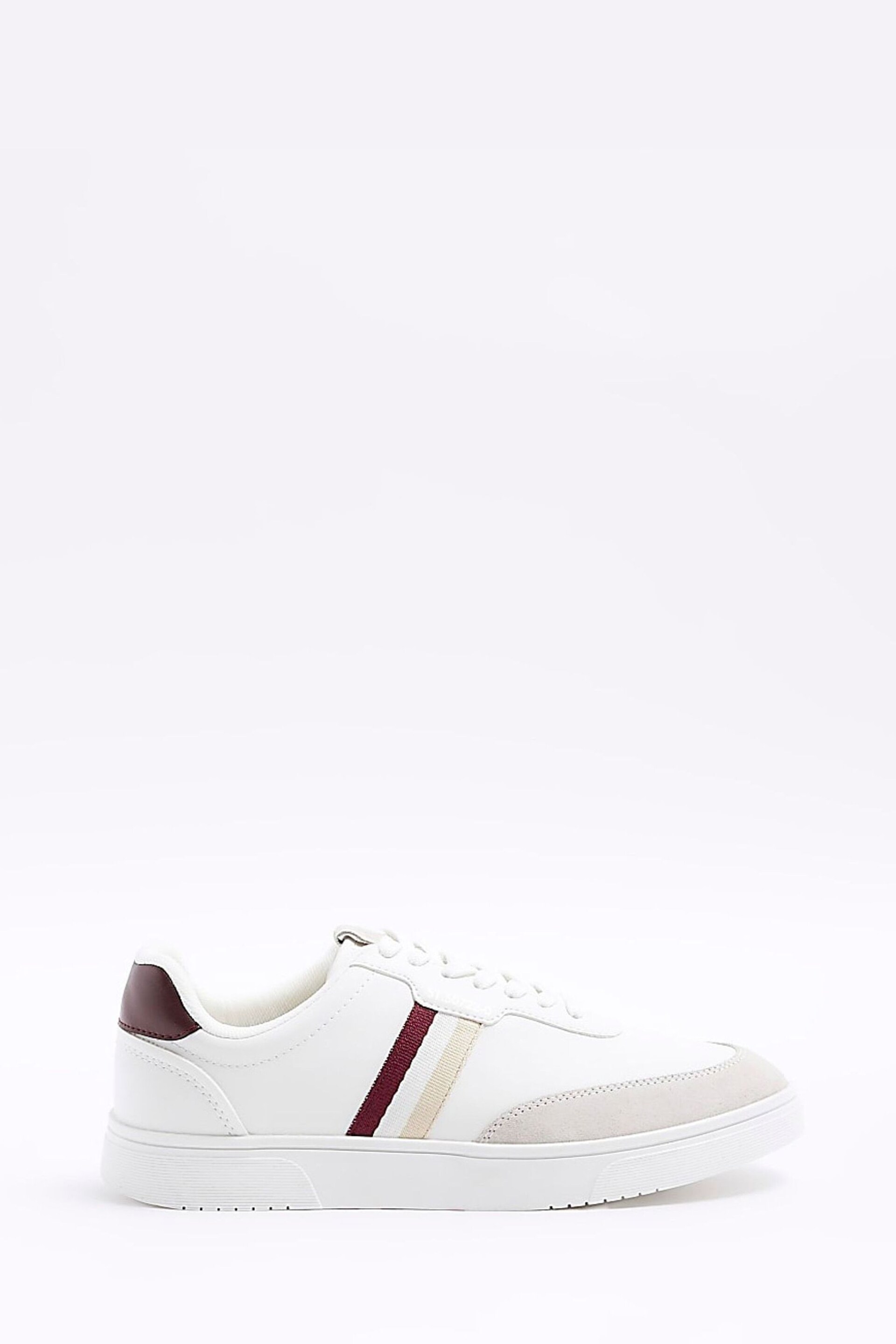 River Island White Leather Webbing Skater Trainers - Image 2 of 5