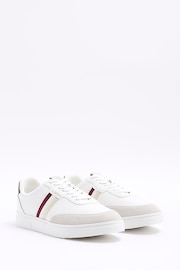 River Island White Leather Webbing Skater Trainers - Image 3 of 5