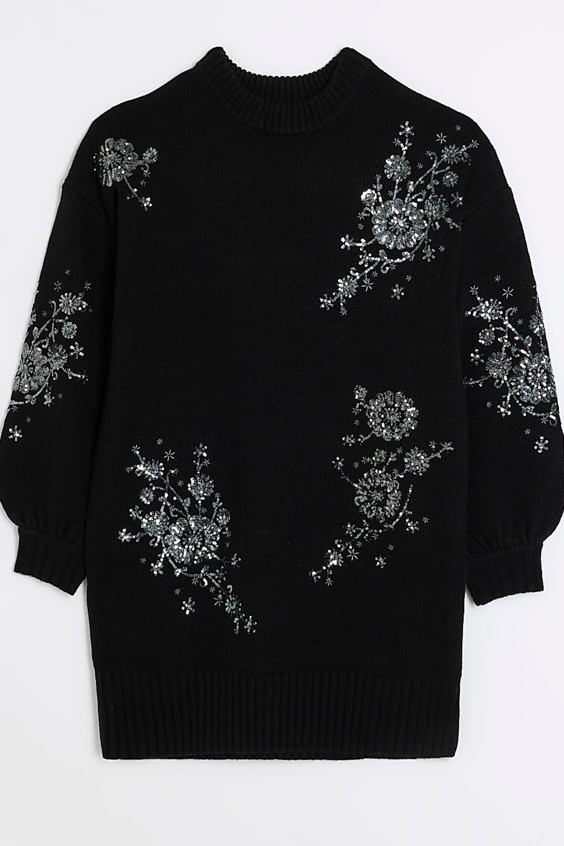 River Island Black Embellished Jumper Dress - Image 5 of 6