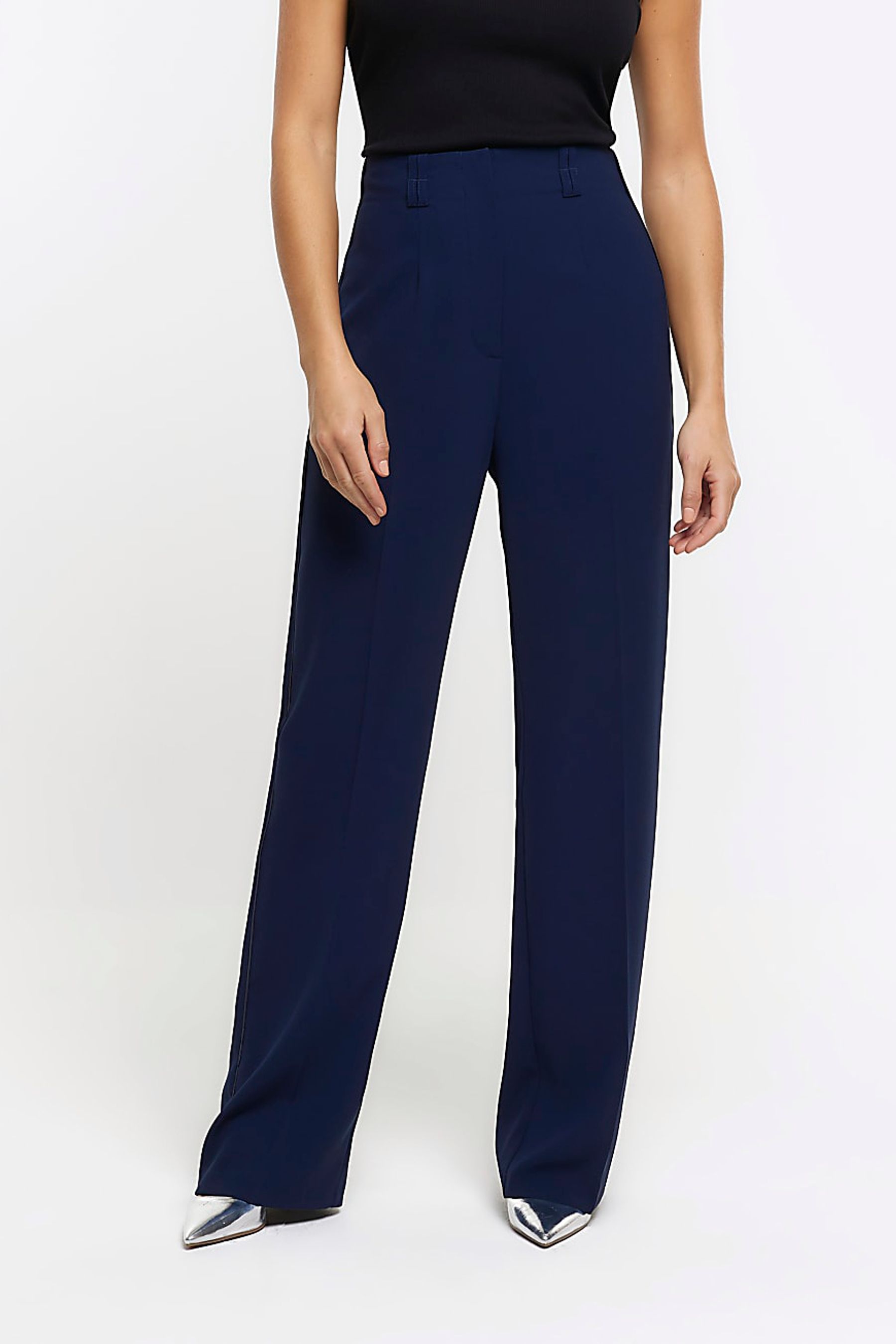 Buy River Island Blue Studio Tuxedo Wide Leg Trousers from Next Ireland