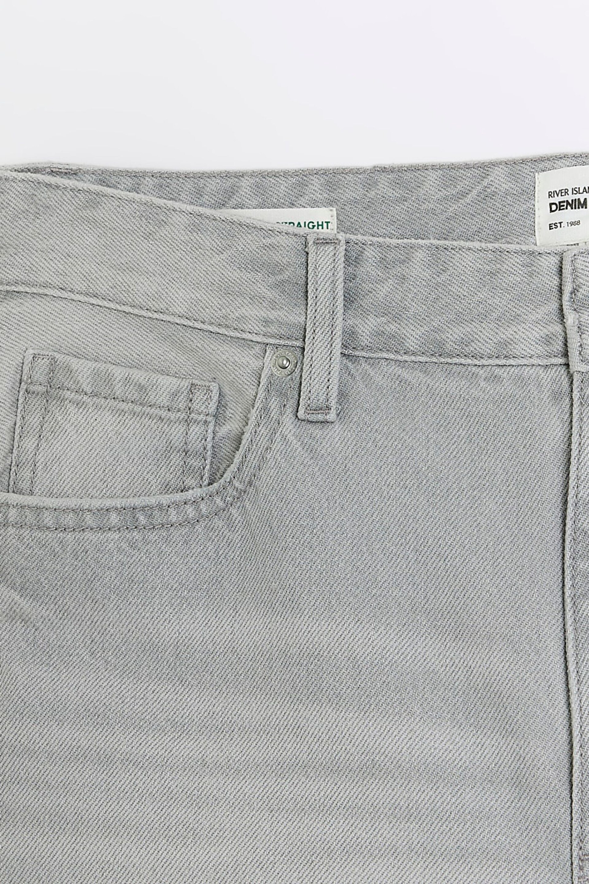 River Island Grey High Rise 90's Straight Leg Jeans - Image 6 of 6