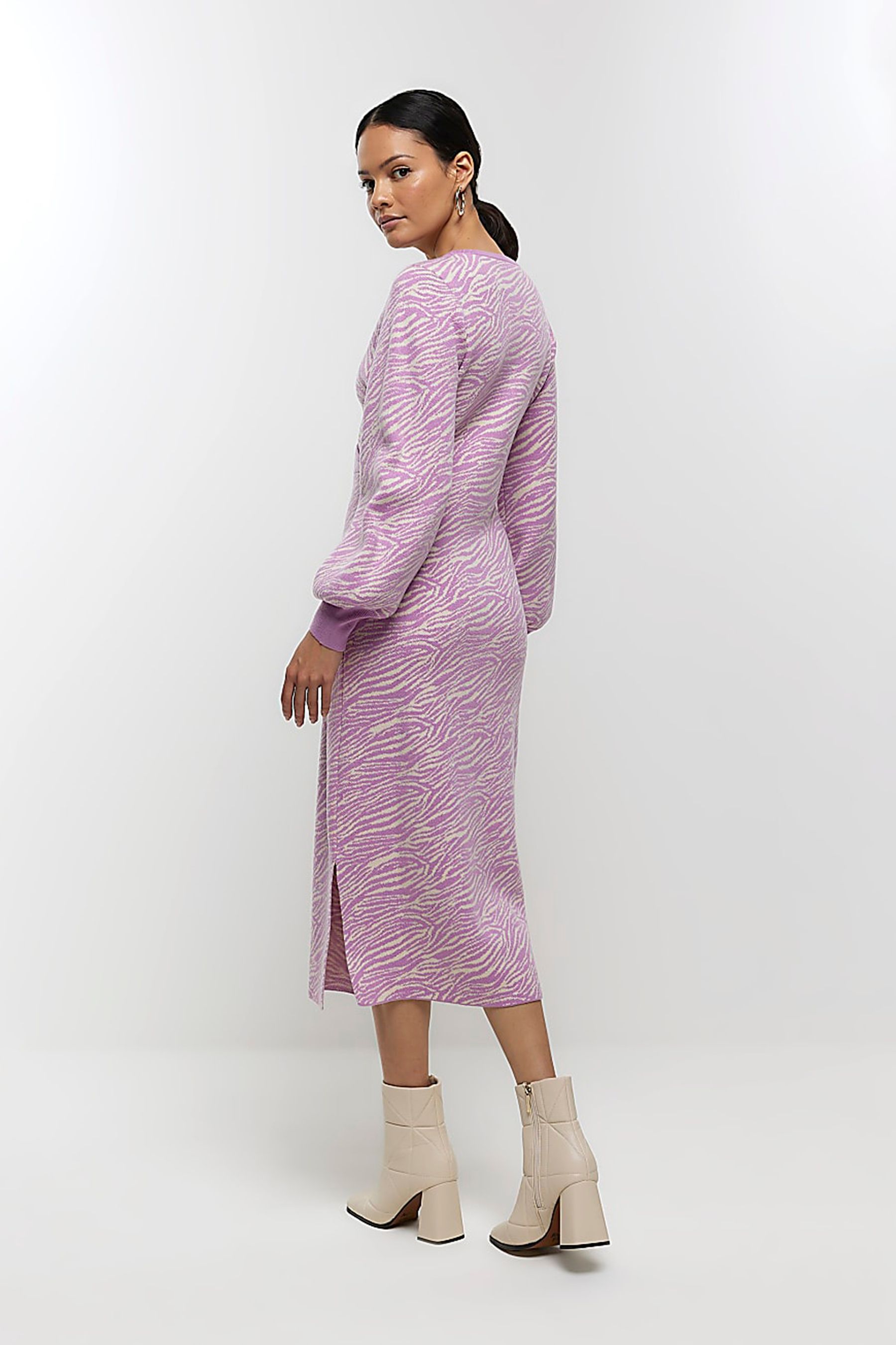 Buy River Island Pink Zebra Crossing Wrap Midi Dress from Next Luxembourg