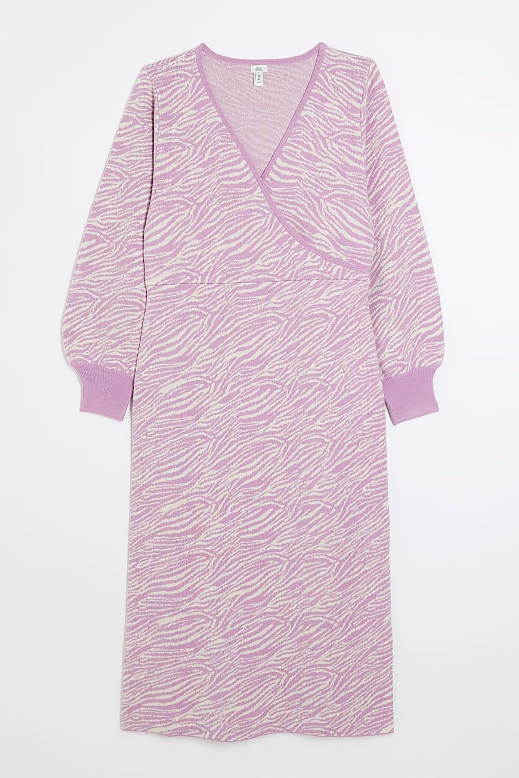 Buy River Island Pink Zebra Crossing Wrap Midi Dress from Next Luxembourg