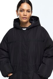 River Island Black Faux Fur Trim Parka - Image 3 of 5