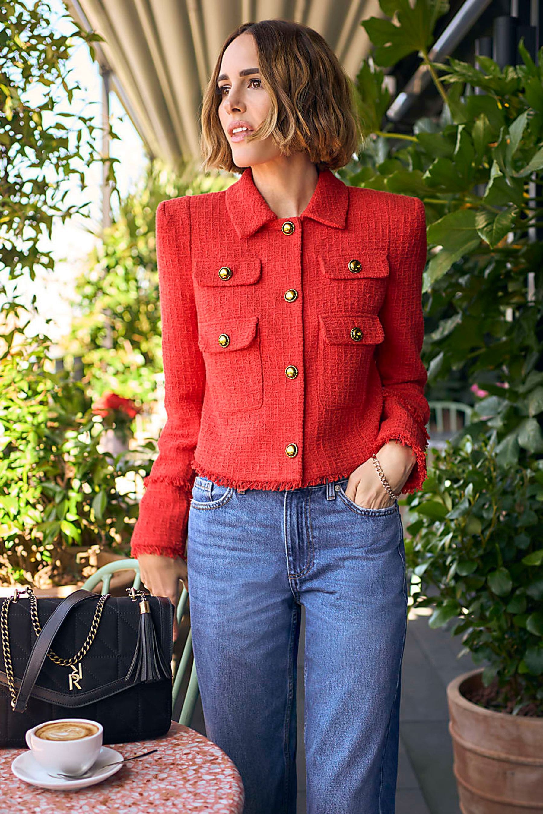 Buy River Island Red Boucle Trophy Blazer from Next Luxembourg