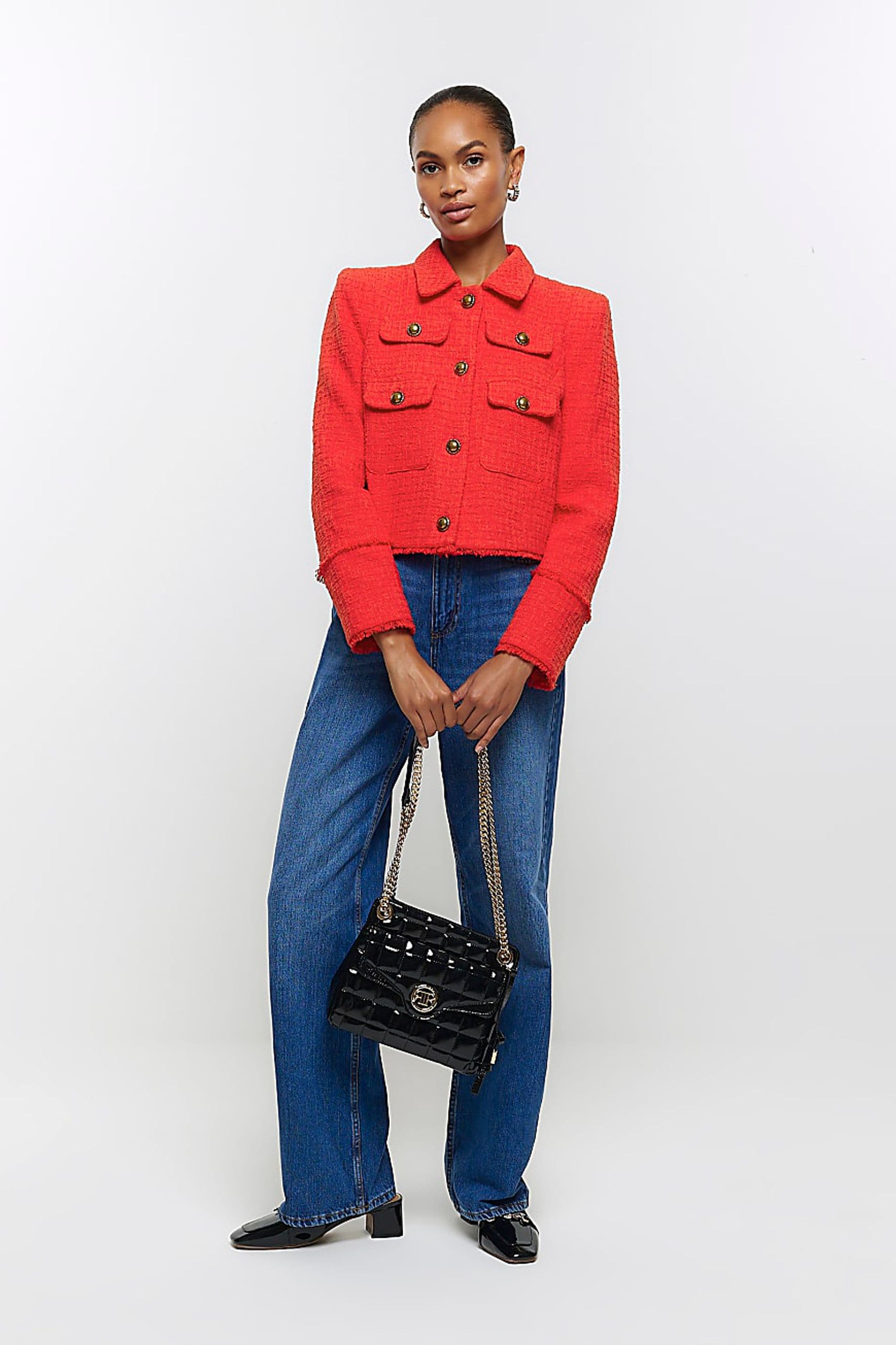 Buy River Island Red Boucle Trophy Blazer from Next Luxembourg