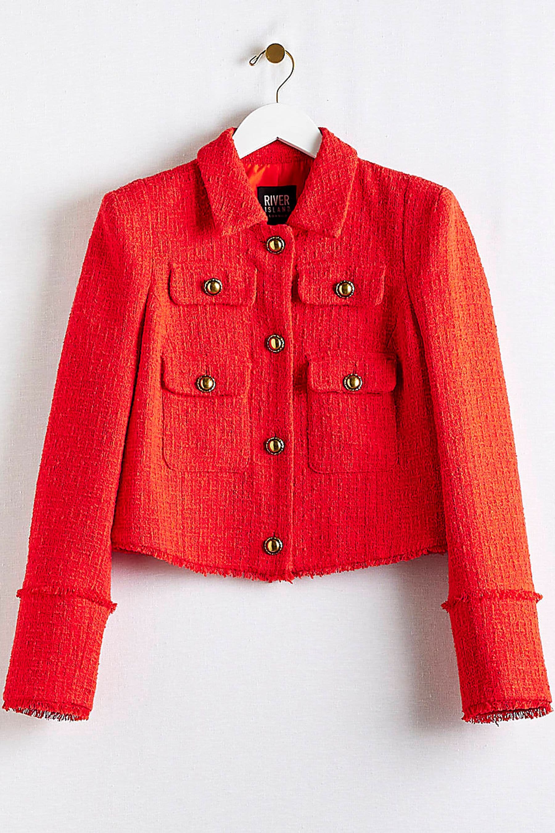 Buy River Island Red Boucle Trophy Blazer from Next Luxembourg