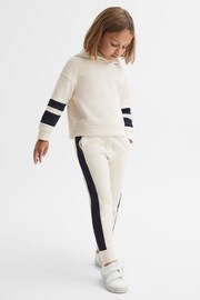 Reiss Ecru Cara Junior Cotton Blend Colourblock Hoodie and Joggers Set - Image 9 of 11