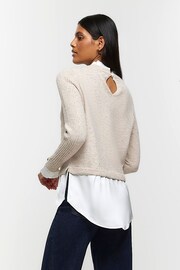 River Island Beige Satin Hybrid Jumper - Image 2 of 6