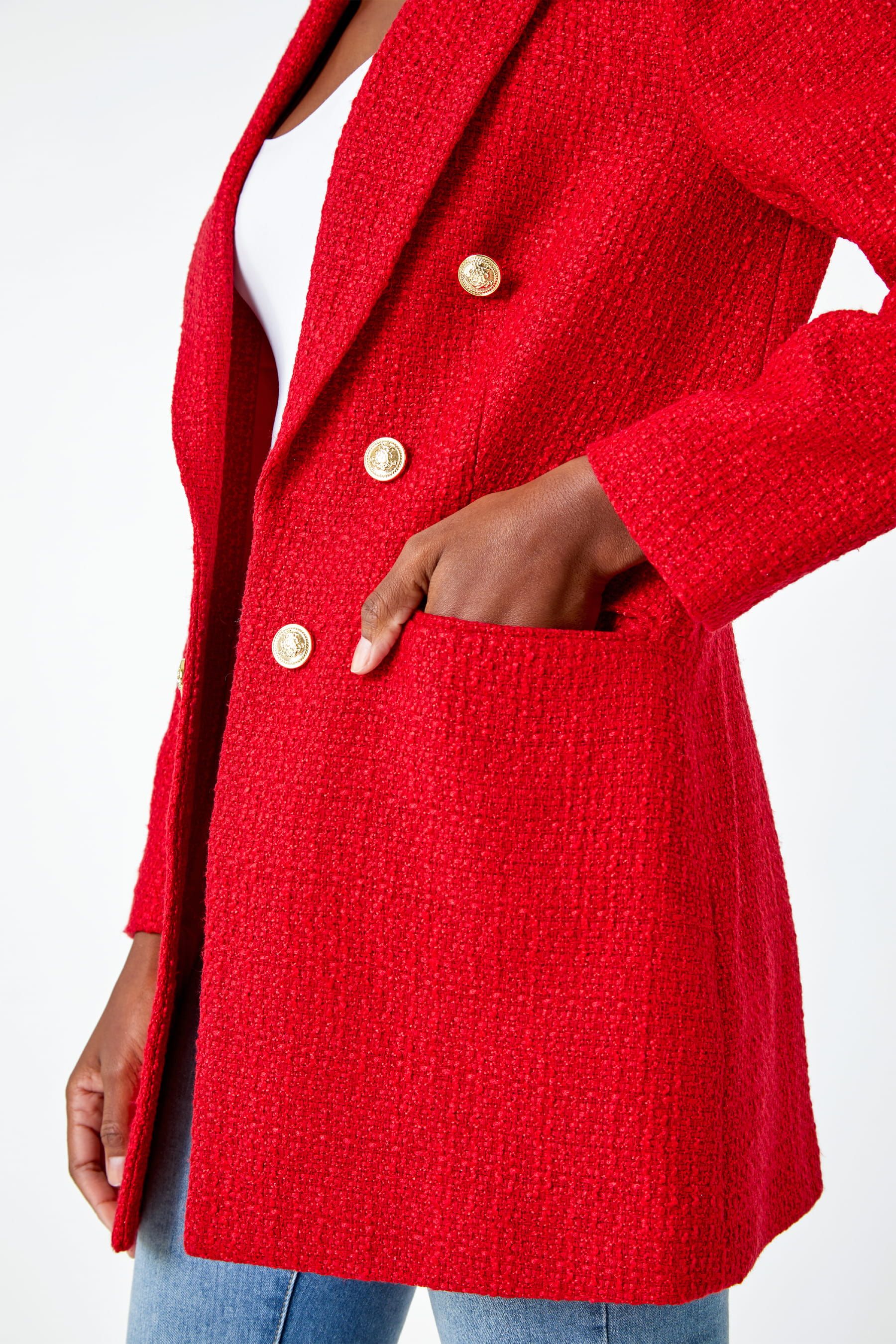Longline red blazer shop