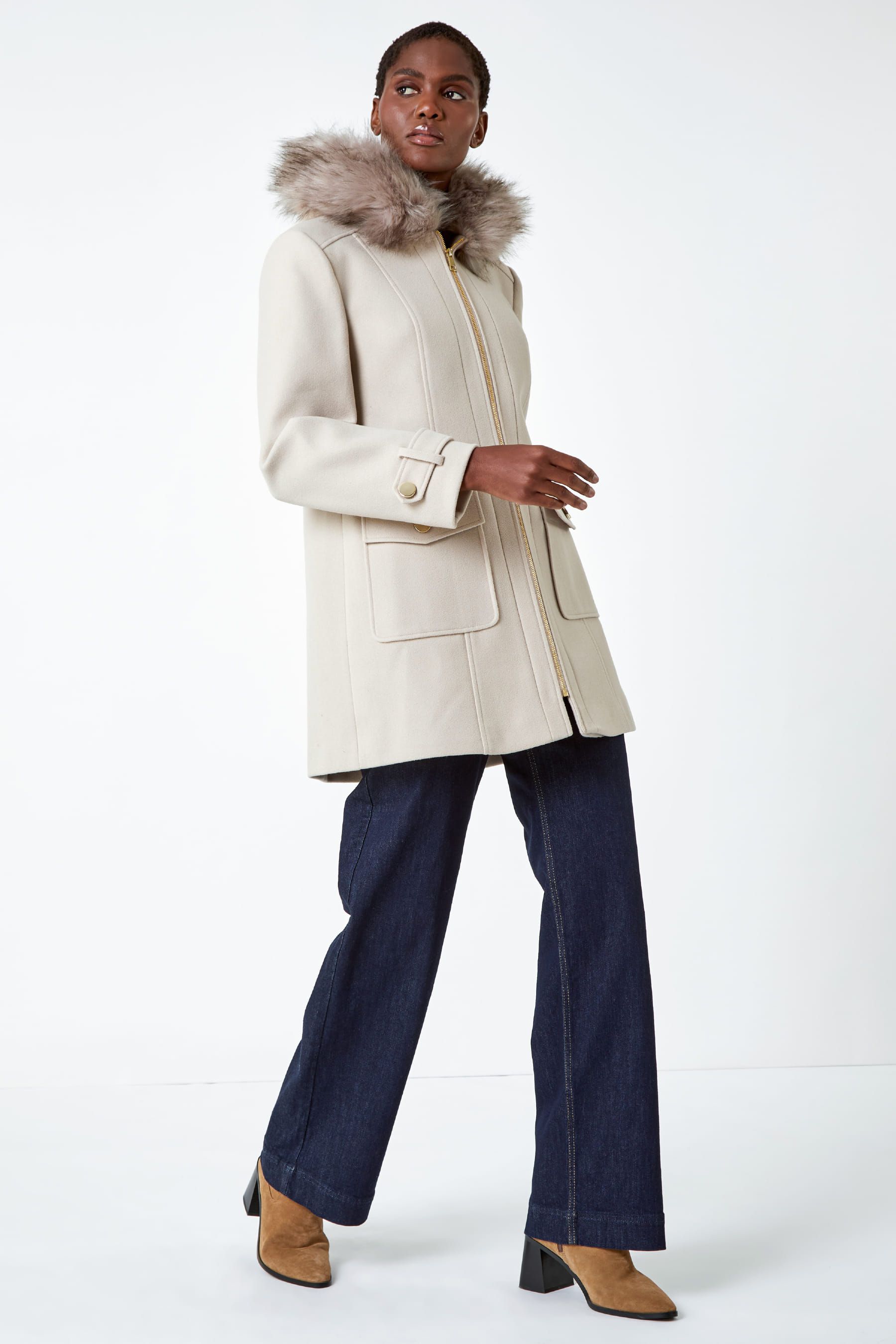 Ralph lauren faux fur collar coat shop