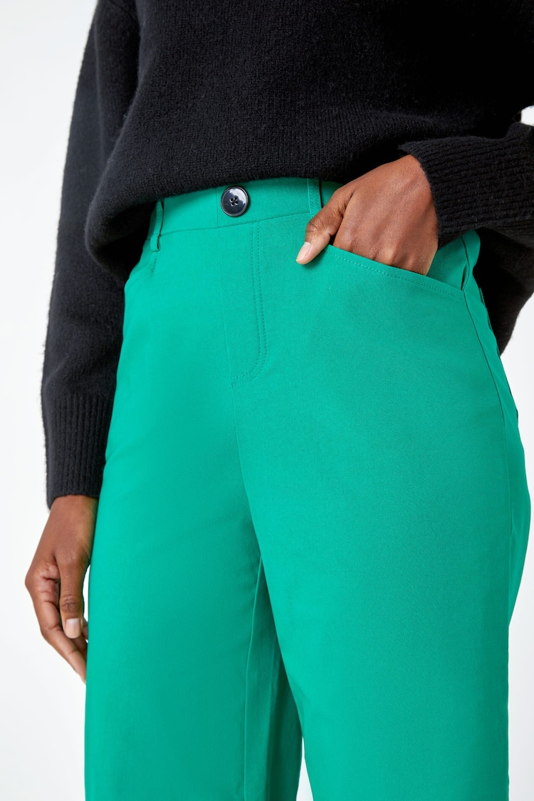 Roman Dark Green Cropped Stretch Culottes - Image 5 of 5