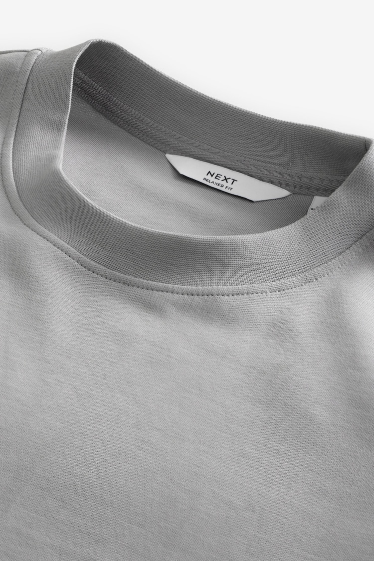 Ice Grey Relaxed Fit Smart Soft Touch Heavyweight T-Shirt - Image 7 of 7