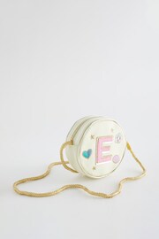 Cream E Initial Patch Canvas Bag - Image 1 of 4