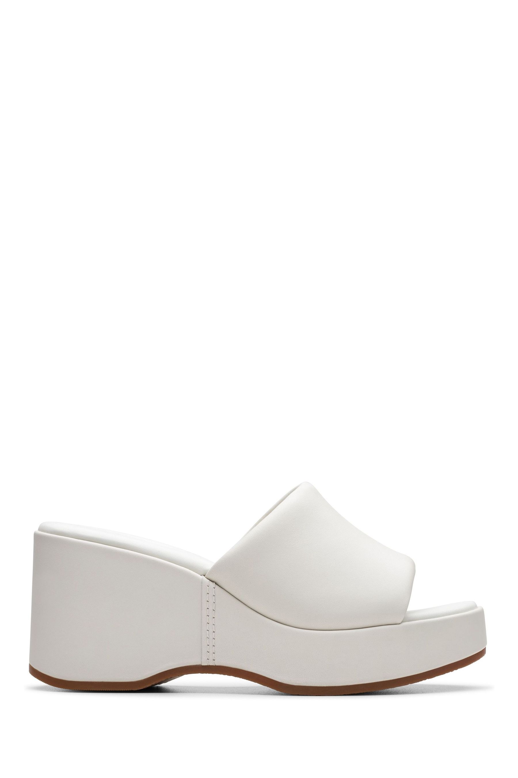 Buy Clarks White Leather Manon Glide Sandals from Next Luxembourg