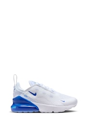 Nike White/Royal Blue Air Max 270 Junior Trainers - Image 1 of 10