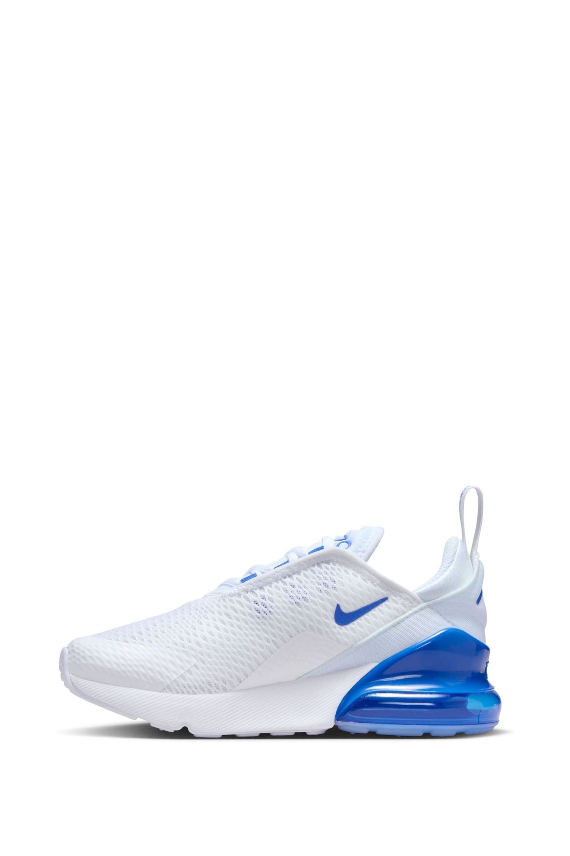 Nike White/Royal Blue Air Max 270 Junior Trainers - Image 5 of 10